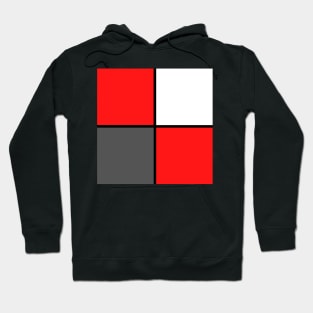 RED GRAY BLOCK BLACK LINE RETRO GEOMETRIC SEAMLESS PATTERN FOR SUMMER Hoodie